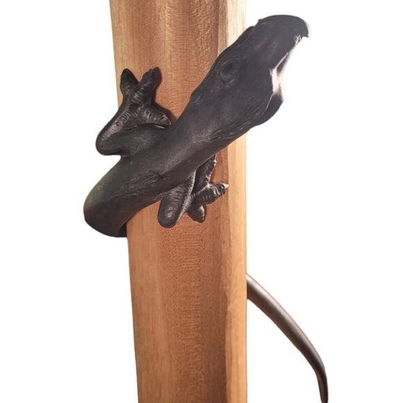 Rustic Cast Iron Komodo Dragon Statue — Lodgecore Cabin Decor Statement Piece - Picture 10 of 11